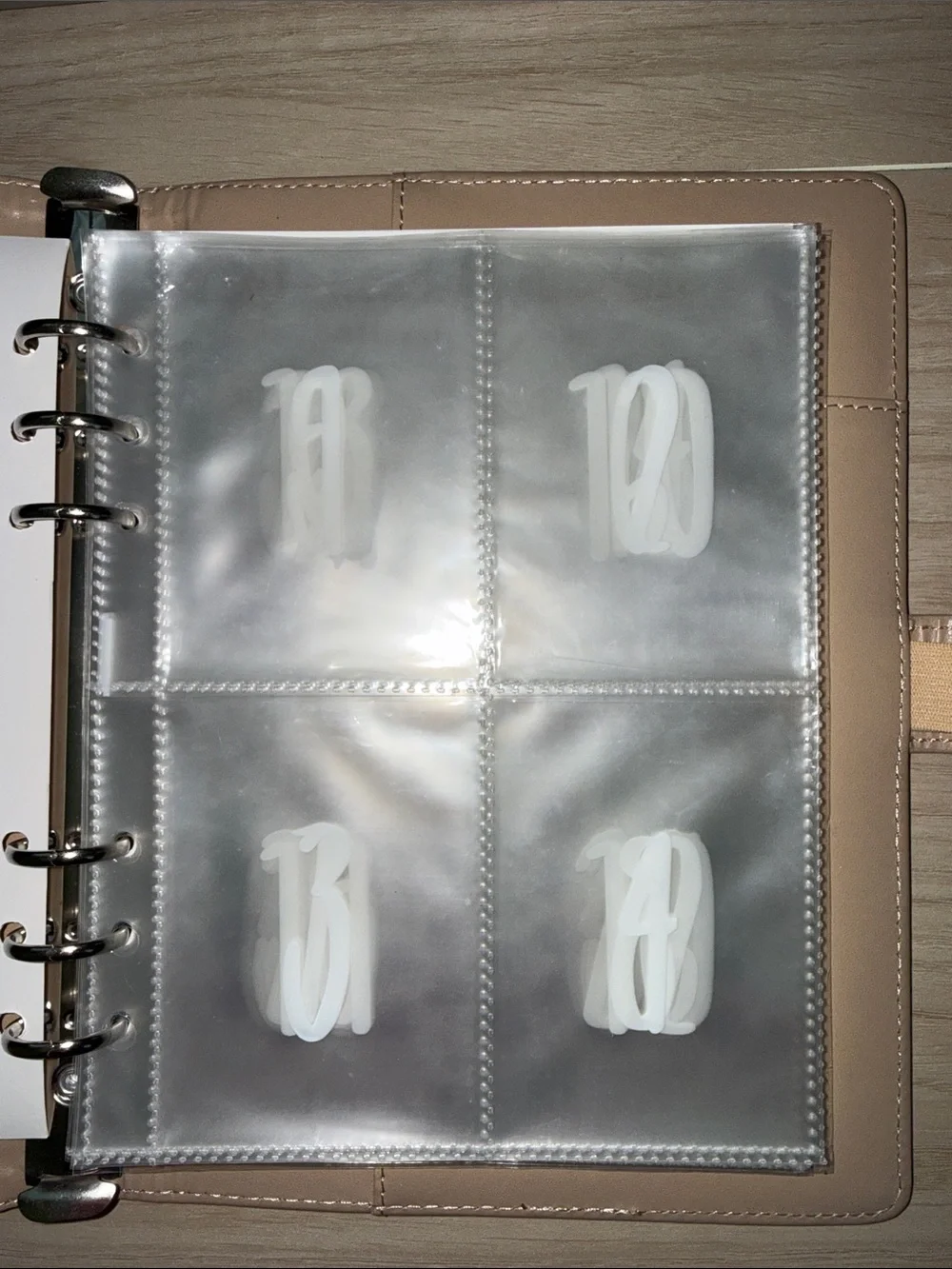 100 Envelope Savings Challenge Binder - Cream with Tan Accent